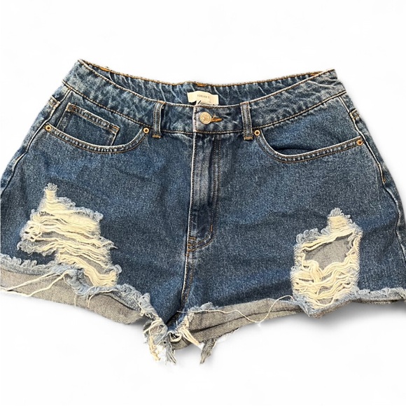 Forever 21 Distressed Blue Denim Shorts - Picture 5 of 5